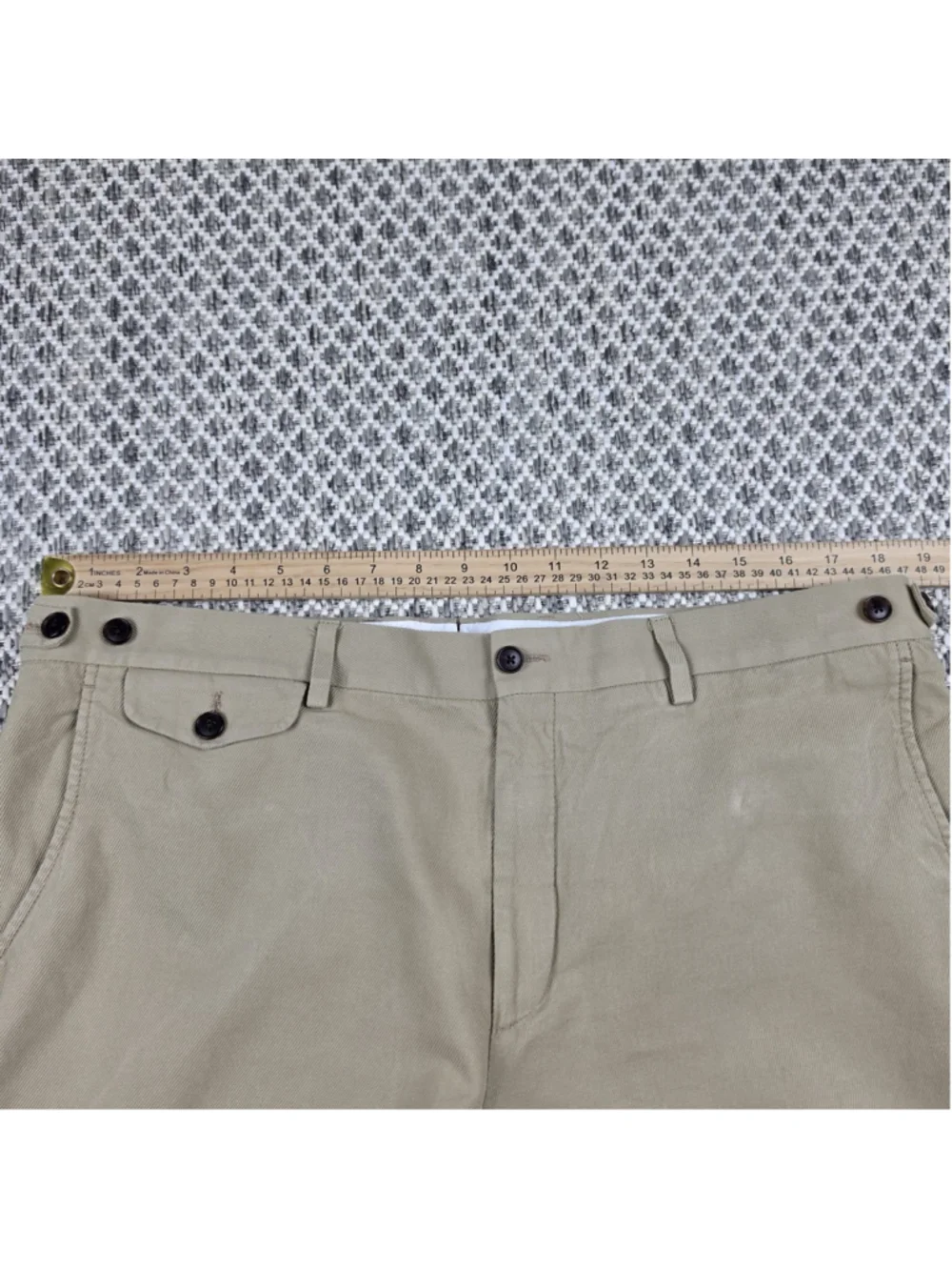 Suitsupply Jort Bennington Khaki Shorts Subalpino Italy Fabric Size 44R